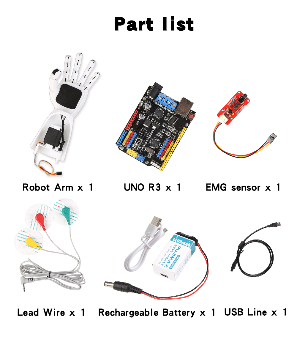 EMG 센서 로봇 팔 전기 근육 신호 센서 로봇 팔,  - Arduino Robot 리뷰 및 가격