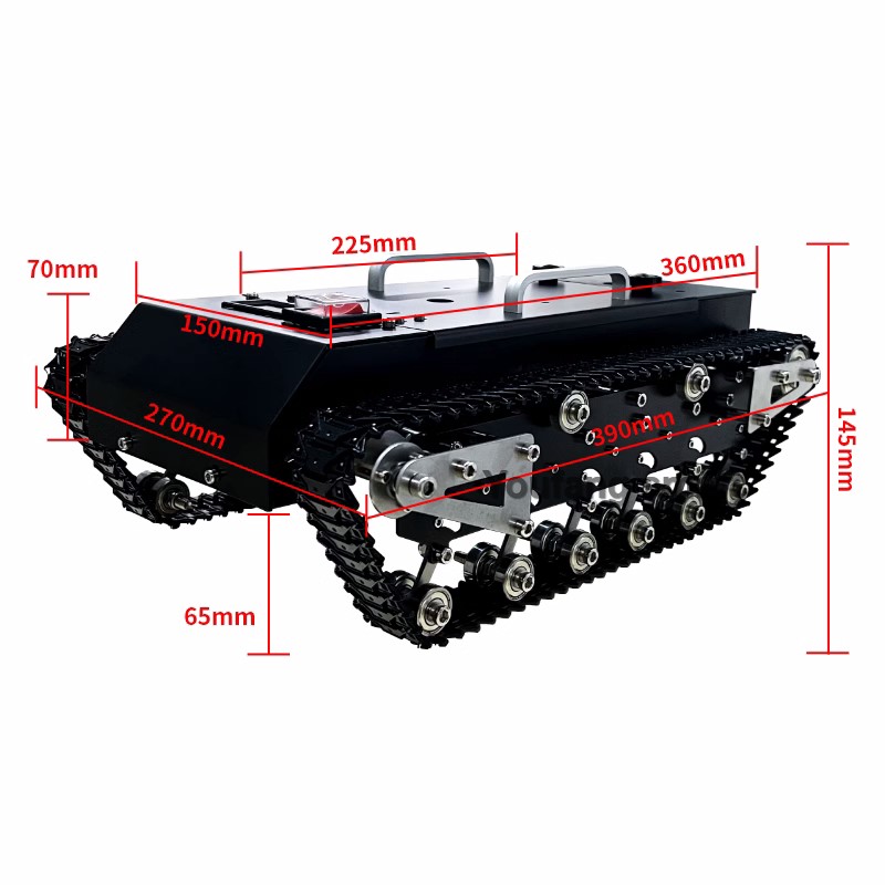 30kg 하중 RC 탱크 섀시 금속 트랙 12V DC  - Tracked Robot Chassis 리뷰 및 가격