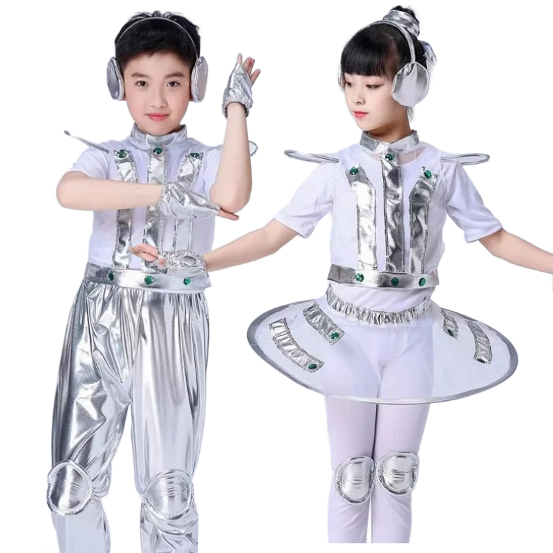 어린이 로봇 우주 미래 스타일 의상 소년 소녀 공연 의 - Robot Kit 리뷰 및 가격