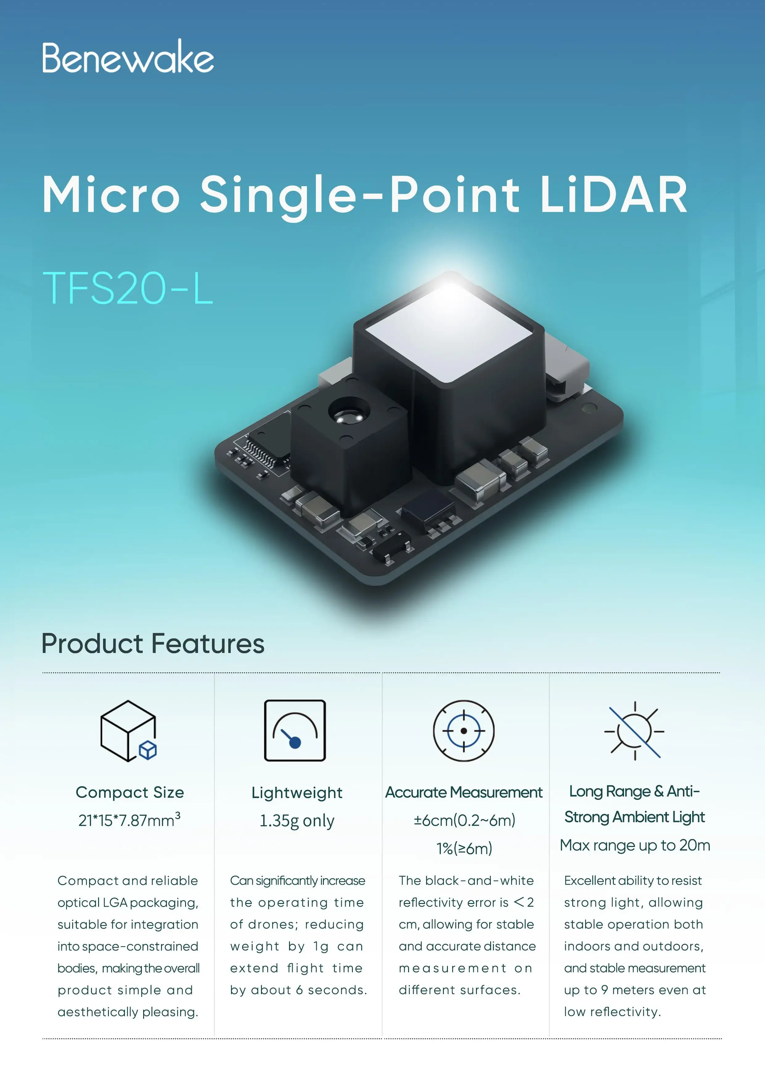 베네이웨이크 TFS20-L 20m 마이크로 LiDAR  - Arduino Robot 리뷰 및 가격