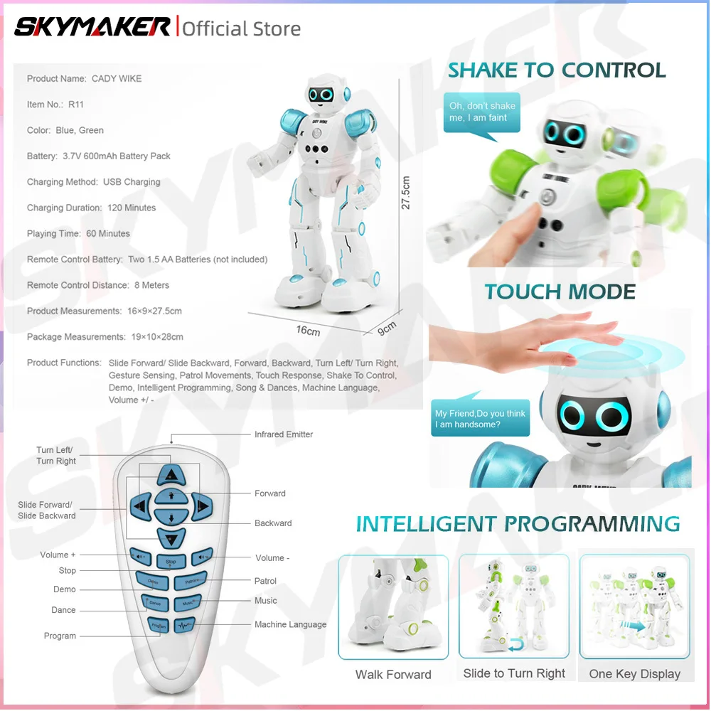 JJRC R11 RC 로봇 CADY WIKE 제스처 감 - Line Follower Robot 리뷰 및 가격