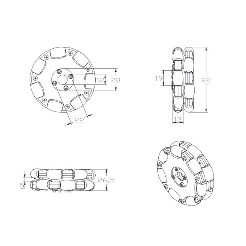 15kg 하중, 80mm 전방향 휠, 금속 풀라이 휠, - Robot Wheel 리뷰 및 가격