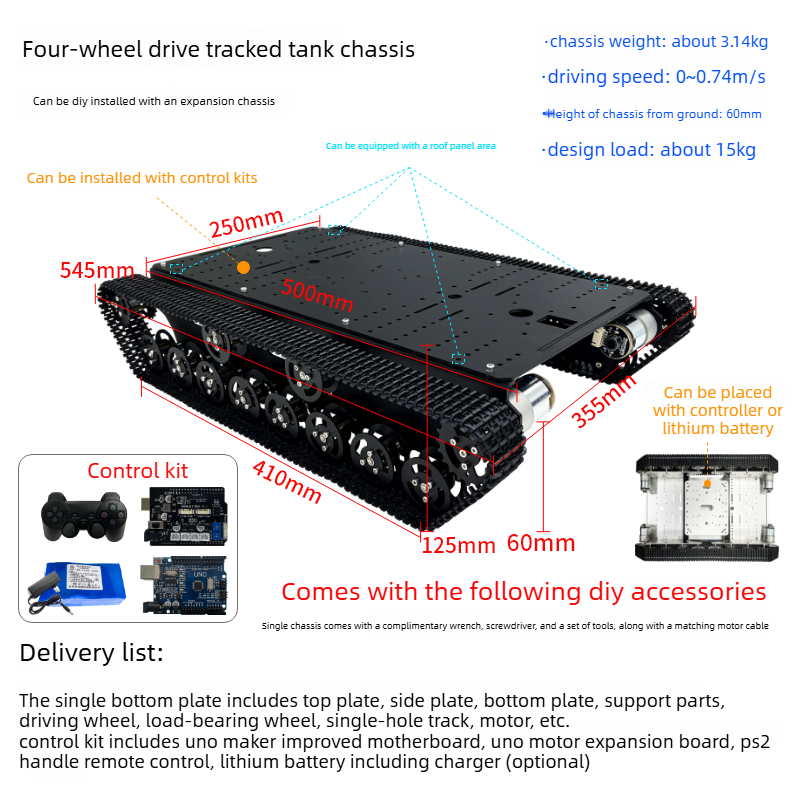 T800S UNO R3 입문용 프로그래밍 가능 4륜 구 - Tracked Robot Chassis 리뷰 및 가격