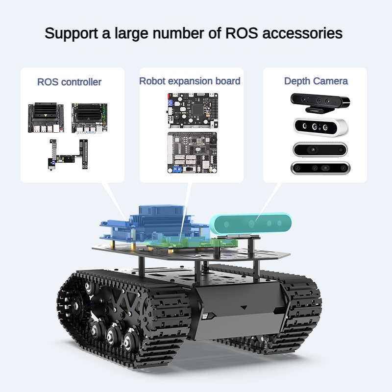 강력한 충격 흡수 탱크 섀시, 모터 서스펜션, 모든 금 - Tracked Robot Chassis 리뷰 및 가격