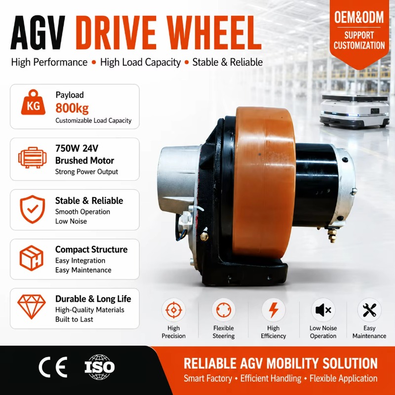 핸들 컨트롤 AGV 지게차 휠 최대 1000kg 하중  - Robot Wheel 리뷰 및 가격