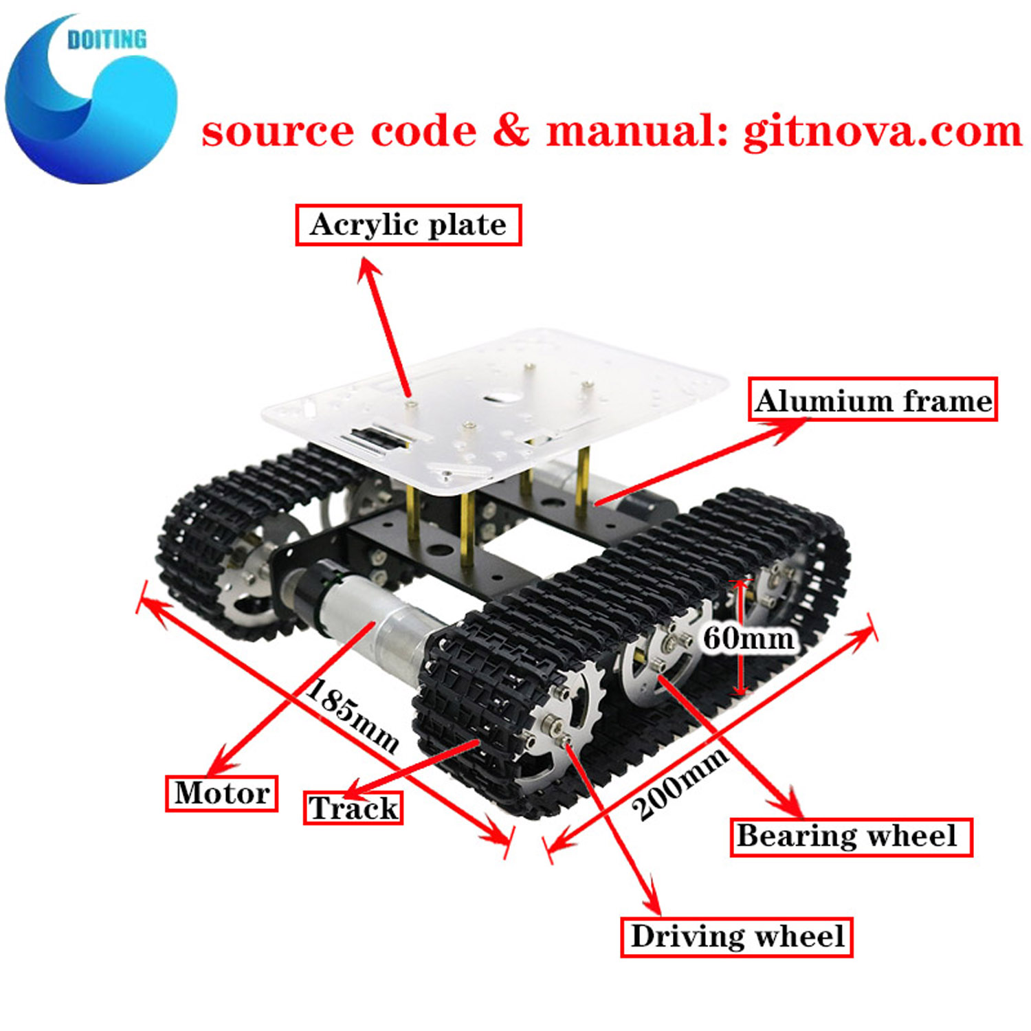 RC 금속 로봇 탱크 자동차 섀시 미니 T100 크롤러 - Tracked Robot Chassis 리뷰 및 가격