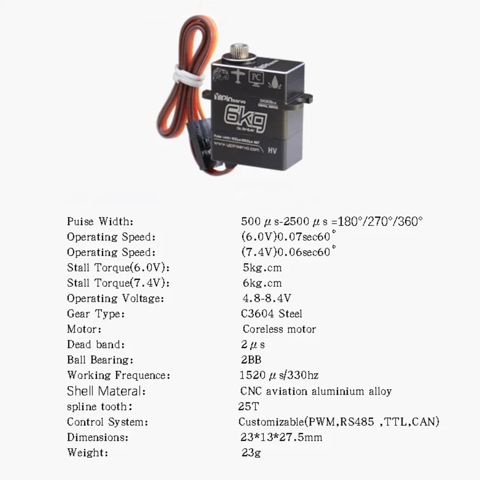 GX 코어리스 디지털 마이크로 서보 올메탈 기어 6KG - Micro Servo 리뷰 및 가격