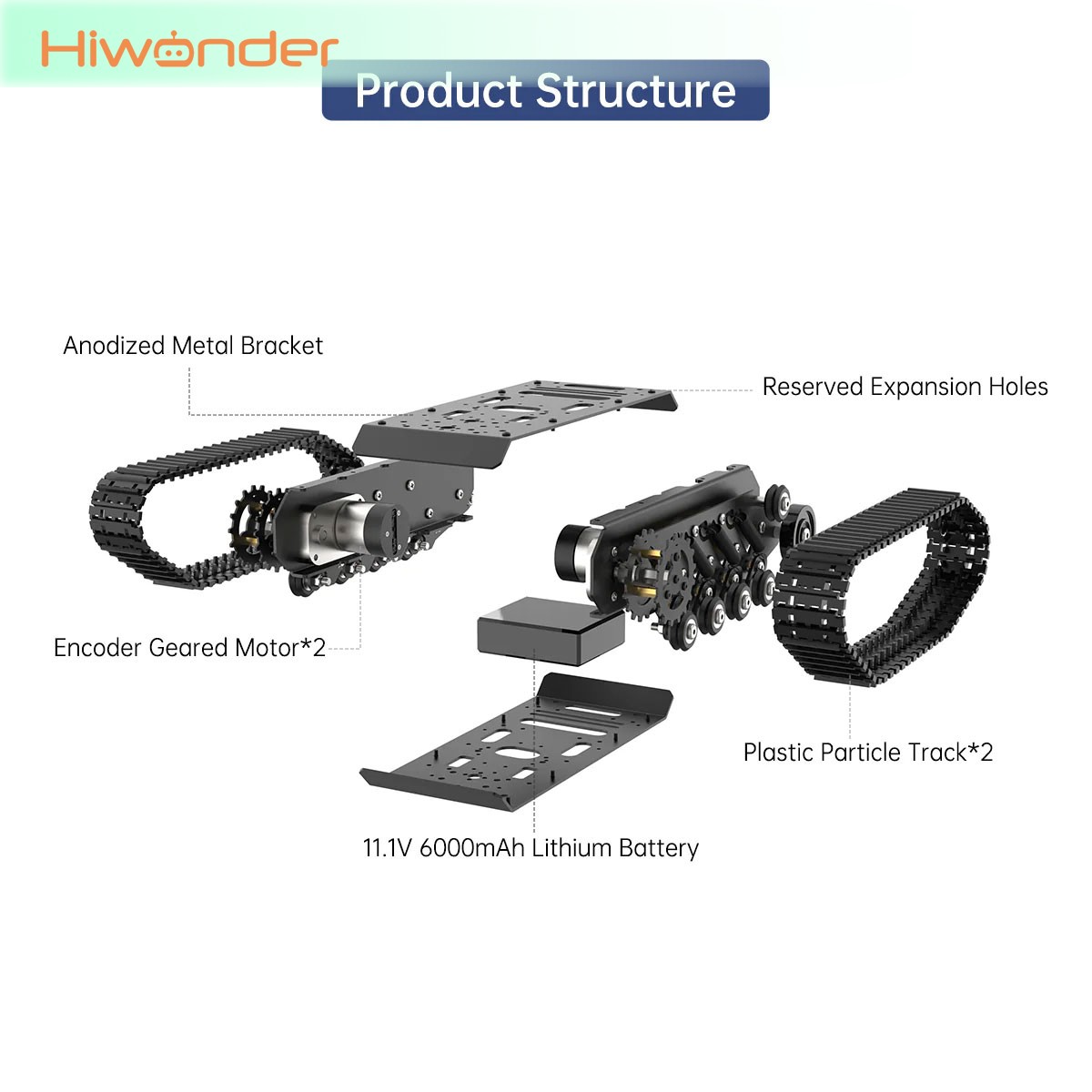 하이원더 트랙형 탱크 로봇 섀시 싱글/더블 레이어 표준 - Tracked Robot Chassis 리뷰 및 가격